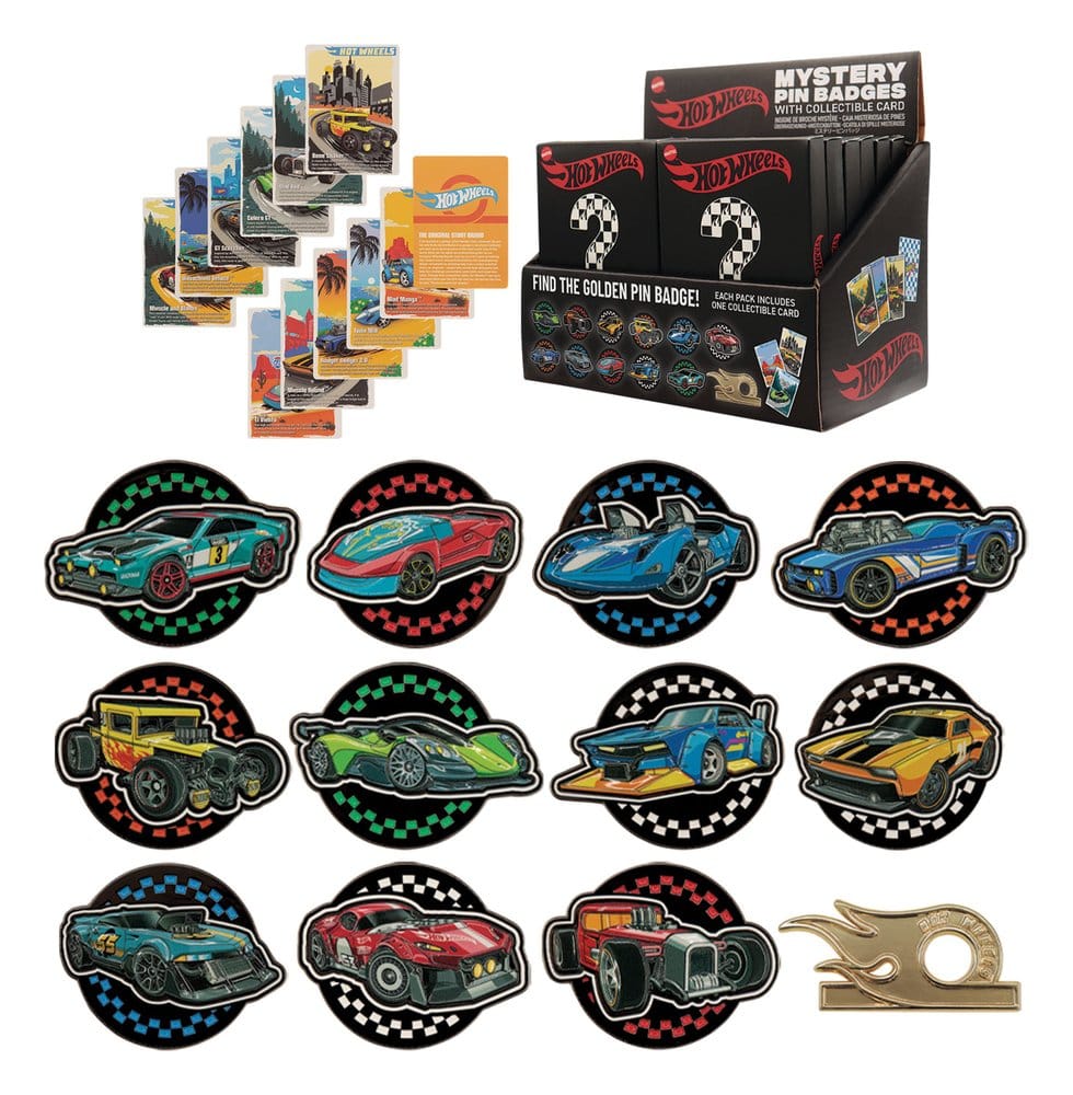 Hot Wheels Mystery Pin Badges Blind Box Display (12)
