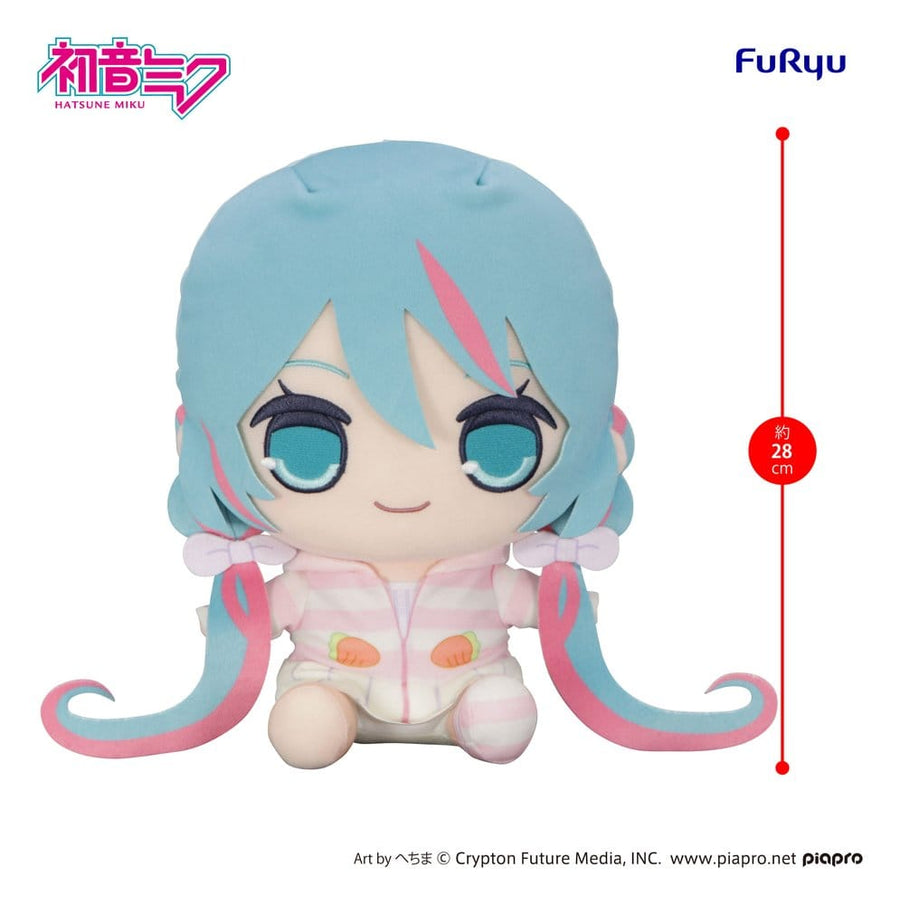 Hatsune Miku Kyurumaru Big Plush Figure Rabbit Ear Hood Pajama 28 cm