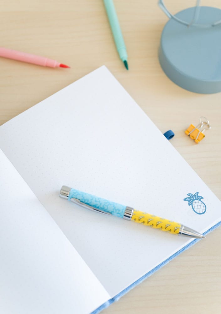 Stitch Premium Plush Notebook A5 with pen Tropical