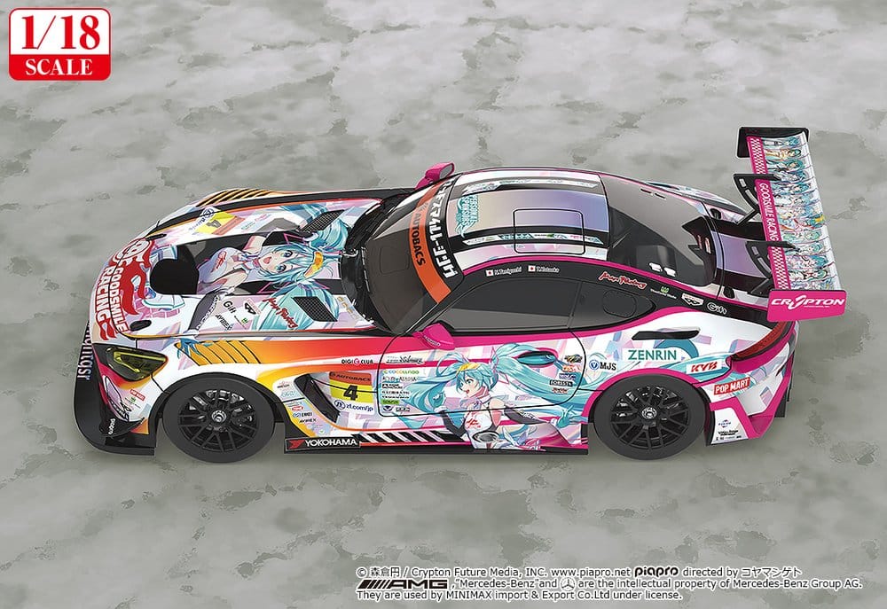 Hatsune Miku GT Project Vehicle 1/18 Good Smile Hatsune Miku AMG 2021 SUPER GT 100th Race Commemorative Ver. 26 cm