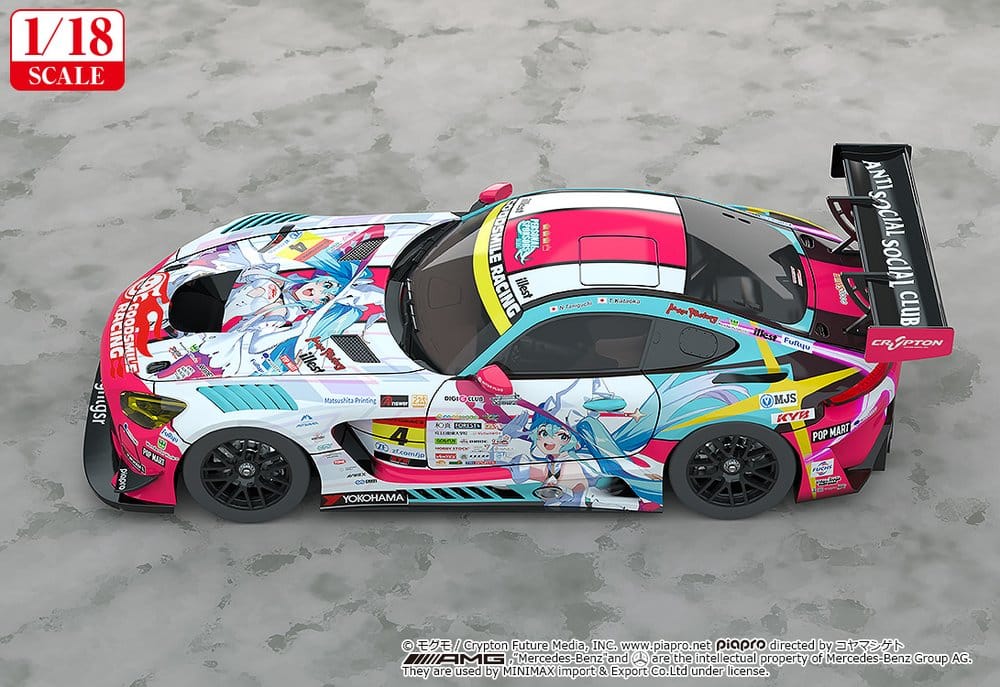Hatsune Miku GT Project Vehicle 1/18 Good Smile Hatsune Miku AMG 2024 Season Opening Ver. 26 cm