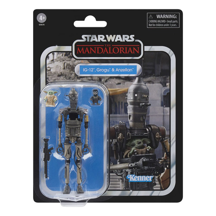 Star Wars - The Mandalorian Vintage Collection Action Figure 3-Pack - IG-12, Grogu & Anzellan