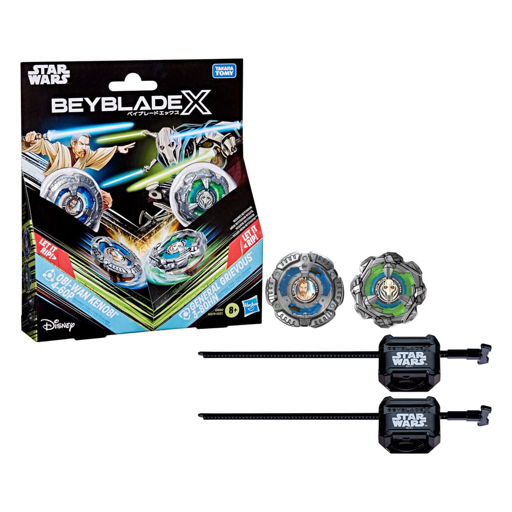 Beyblade X and Star Wars Collab Obi-Wan Kenobi 4-60P vs. General Grievous 3-80HN