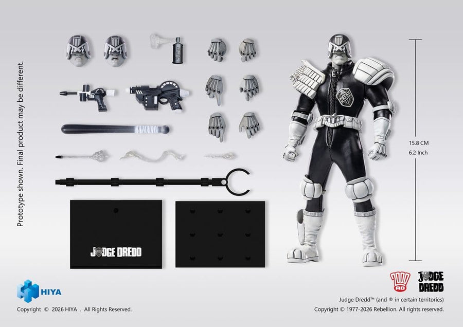 Judge Dredd Exquisite Super Action Figure 1/12 Judge Dredd Black & White Ver. 15 cm