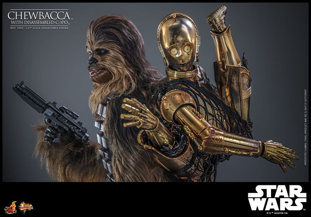 Star Wars - Episode V Movie Masterpiece Action Figure 1/6 - Chewbacca with Disassembled C-3PO