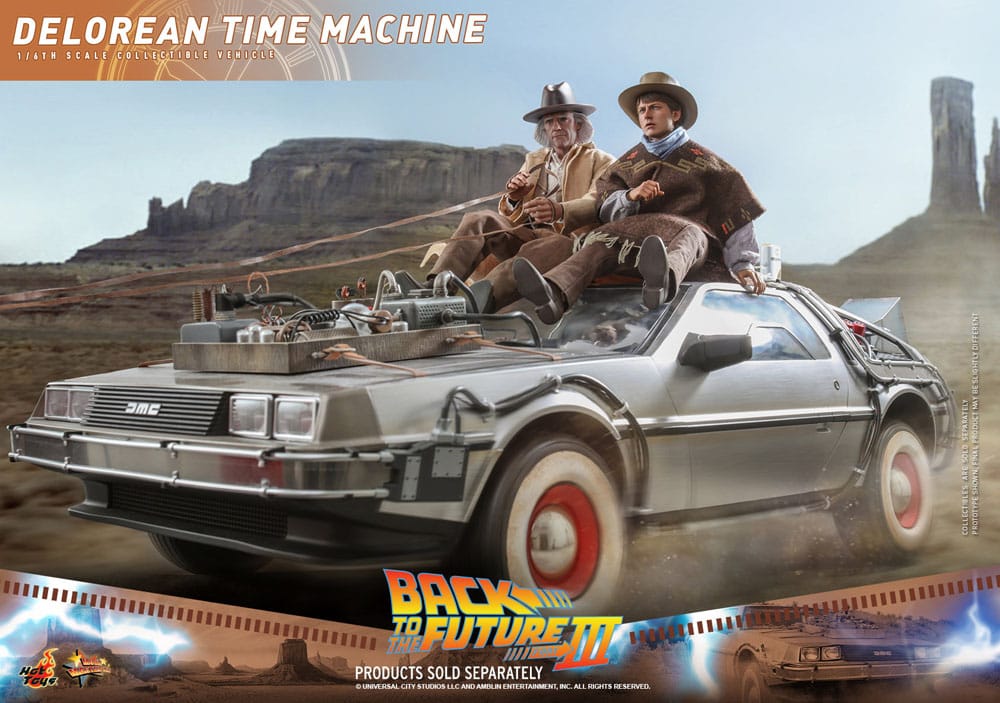 Back to the Future III Movie Masterpiece Vehicle 1/6 DeLorean Time Machine 72 cm