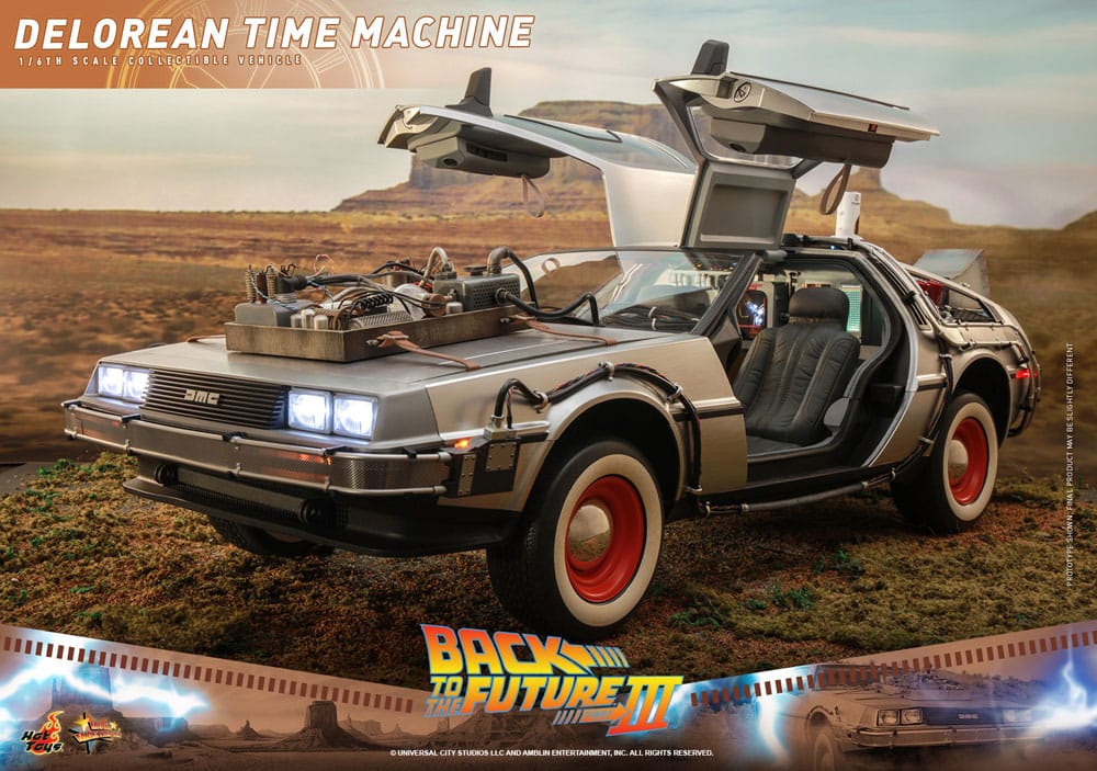 Back to the Future III Movie Masterpiece Vehicle 1/6 DeLorean Time Machine 72 cm