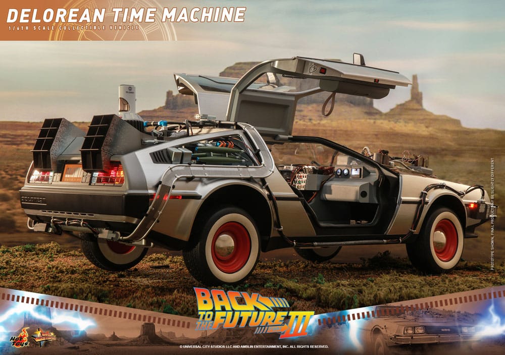 Back to the Future III Movie Masterpiece Vehicle 1/6 DeLorean Time Machine 72 cm
