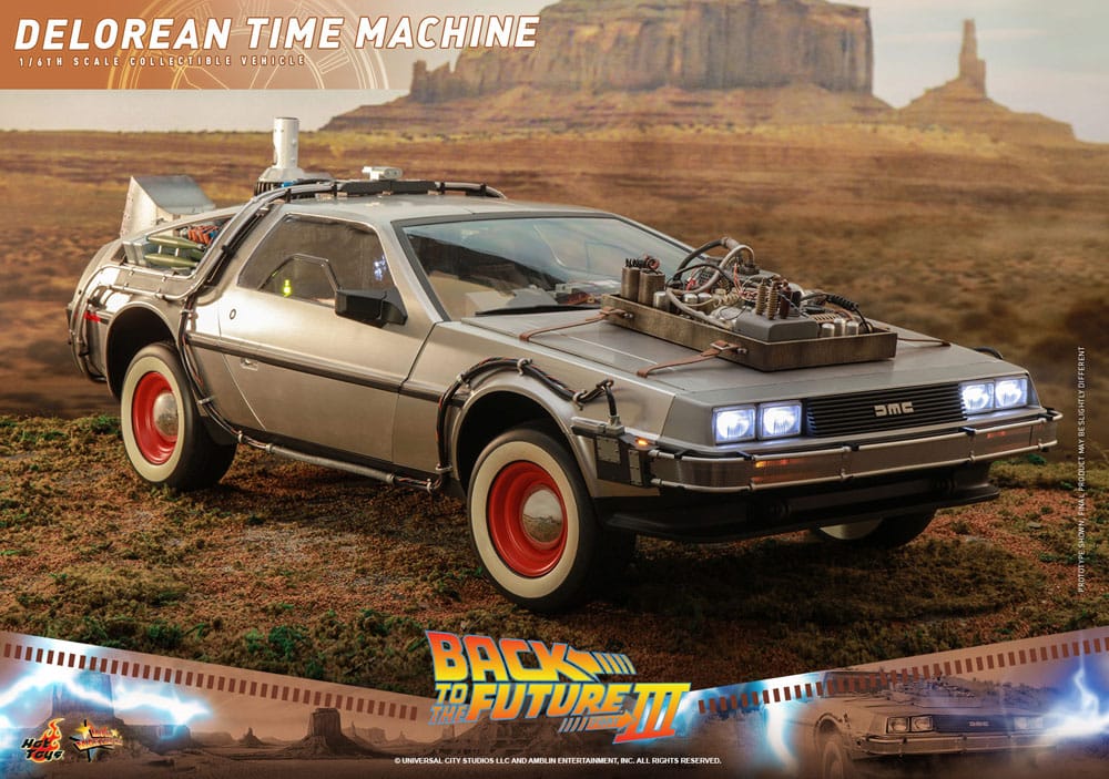 Back to the Future III Movie Masterpiece Vehicle 1/6 DeLorean Time Machine 72 cm