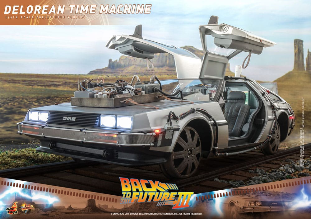 Back to the Future III Movie Masterpiece Vehicle 1/6 DeLorean Time Machine 72 cm