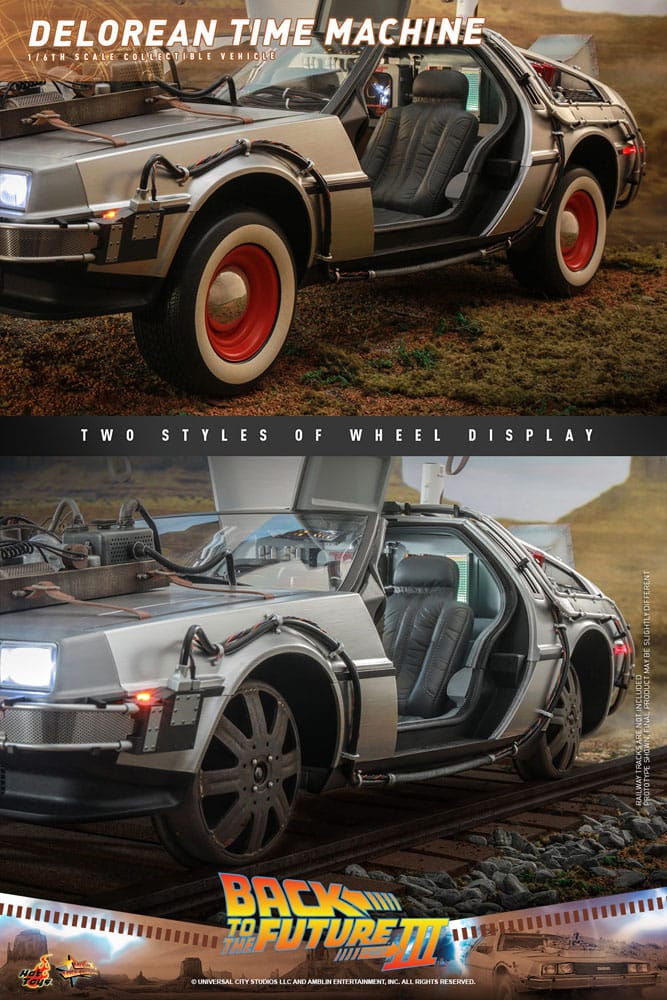 Back to the Future III Movie Masterpiece Vehicle 1/6 DeLorean Time Machine 72 cm