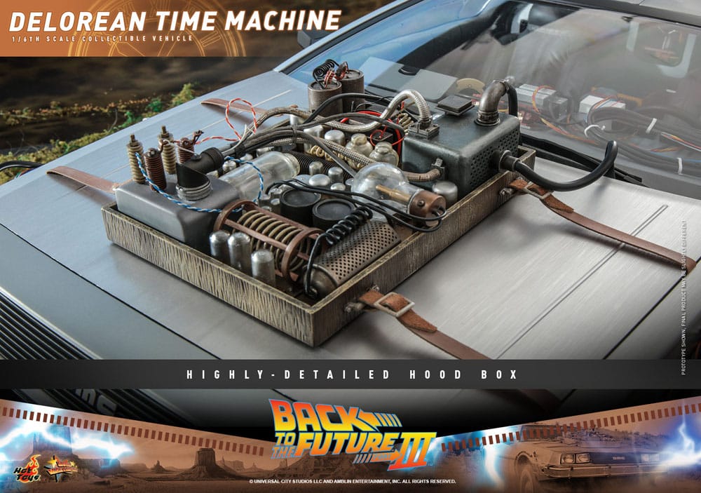 Back to the Future III Movie Masterpiece Vehicle 1/6 DeLorean Time Machine 72 cm