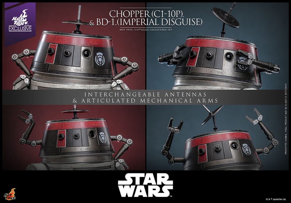 Star Wars Action Figure Set 1/6 Chopper (C1-10P&trade;) & BD-1&trade; (Imperial Disguise) 18 cm & 8 cm