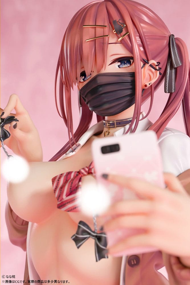 Original Character Statue 1/5 Red-Haired Gyaru-Chan Mask Ver.  Illustration by Nanamakura 29 cm