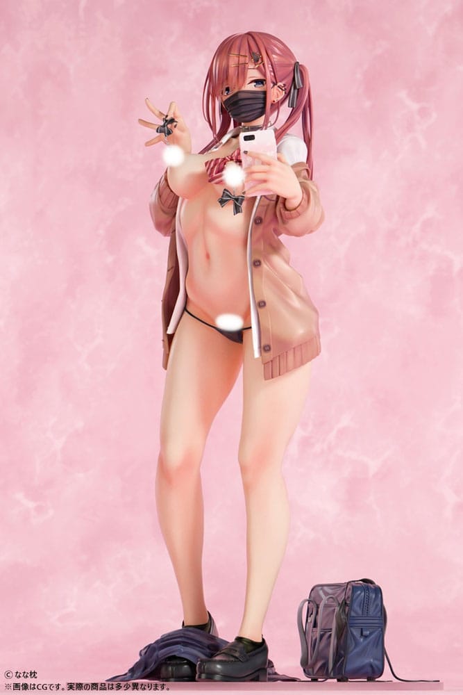 Original Character Statue 1/5 Red-Haired Gyaru-Chan Mask Ver.  Illustration by Nanamakura 29 cm