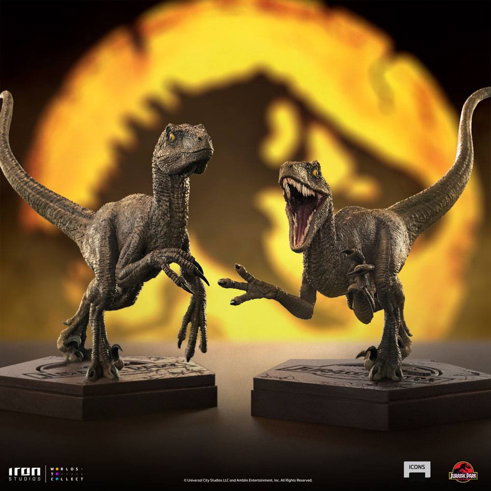 Jurassic World Icons Statue Velociraptor B 9 cm