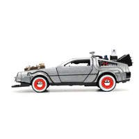 Back to the Future III Hollywood Rides Diecast Model 1/32 DeLorean Time Machine Free Rolling