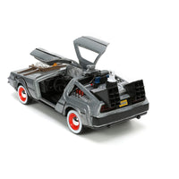 Back to the Future III Hollywood Rides Diecast Model 1/32 DeLorean Time Machine Free Rolling