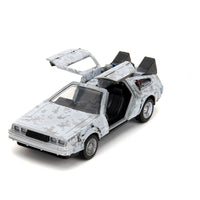 Back to the Future Hollywood Rides Diecast Model 1/32 DeLorean Time Machine Frost