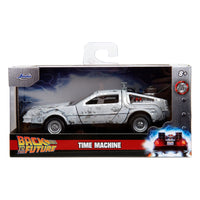 Back to the Future Hollywood Rides Diecast Model 1/32 DeLorean Time Machine Frost