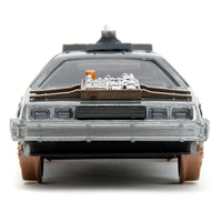 Back to the Future III Hollywood Rides Diecast Model 1/32 DeLorean Time Machine Railroad Wheels