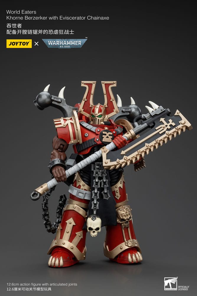 Warhammer 40K - Action Figure 1/18 - World Eaters Khorne Berzerker with Eviscerator Chainaxe