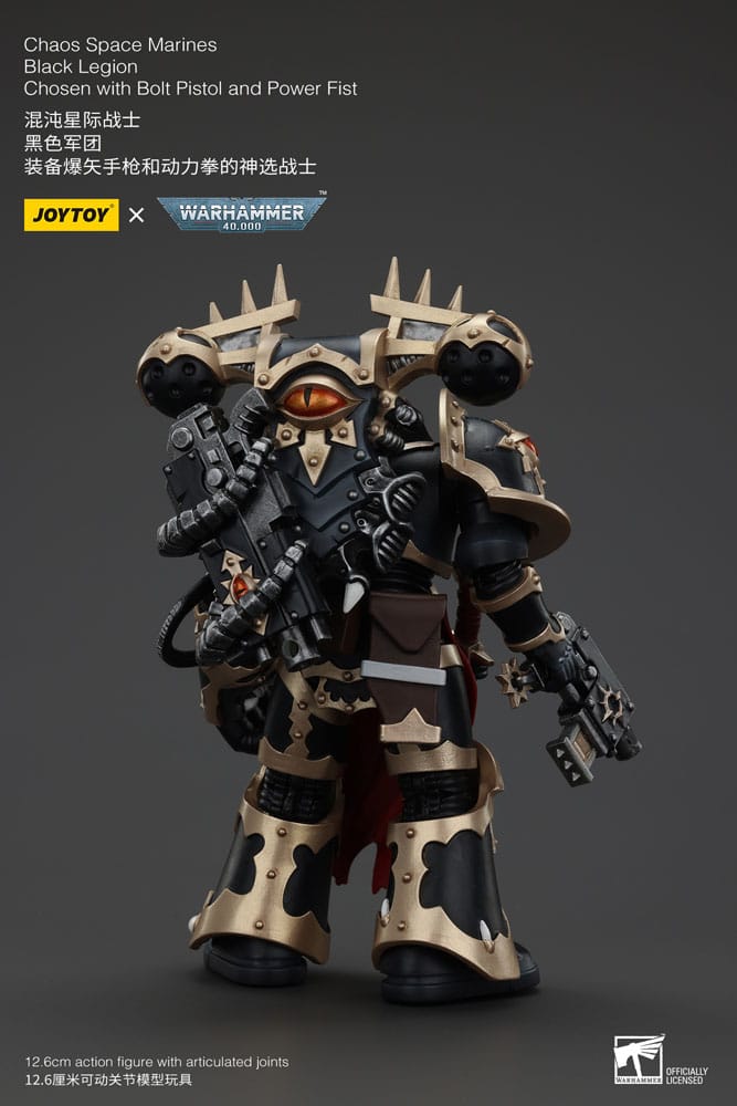 Warhammer 40K - Actionfigure - Chaos Space Marines Black Legion Chosen with Bolt Pistol and Power Fist