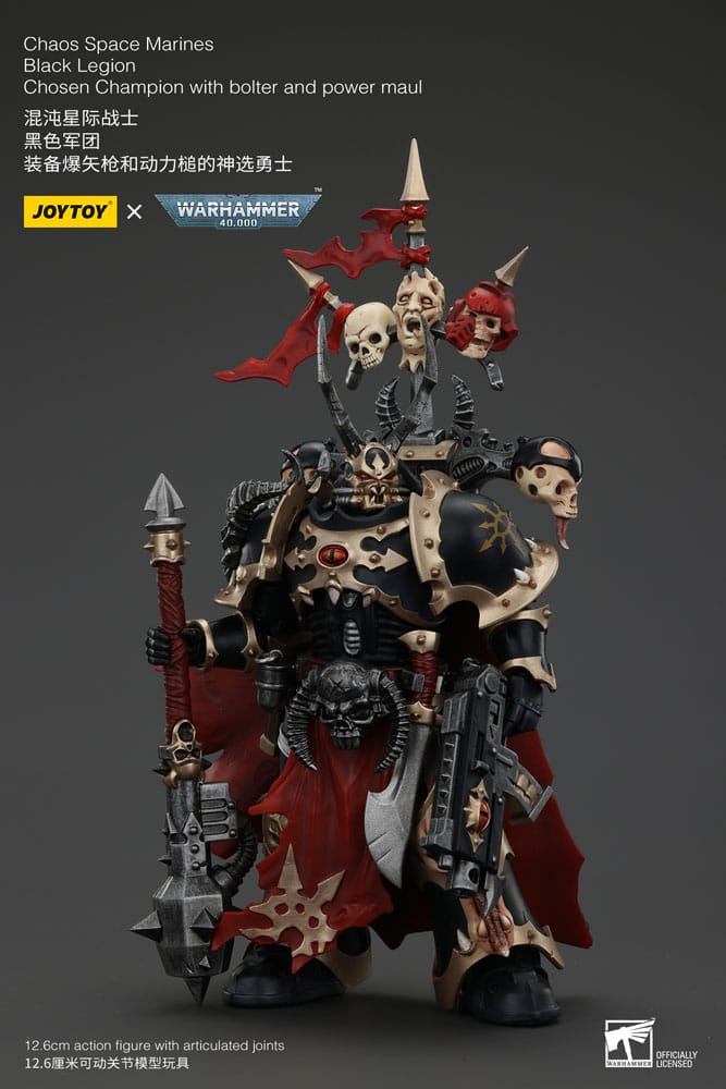Warhammer 40K - Actionfigure - Chaos Space Marines Black Legion Chosen Champion with bolter and power maul