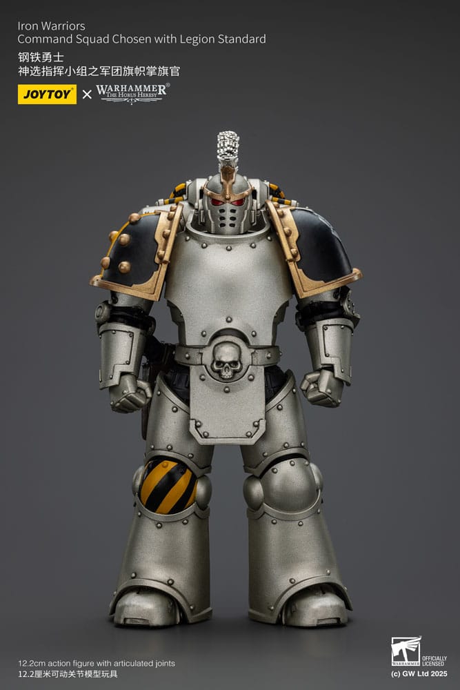 Warhammer The Horus Heresy Action Figure 1/18 lron Warriors Command Squad Chosen with Legion Standard 12 cm