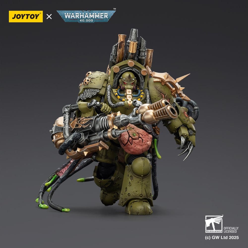 Warhammer 40,000 Action Figure Death Guard Lord of Virulence with Power Fist and Twin Plague Spewer 14 cm