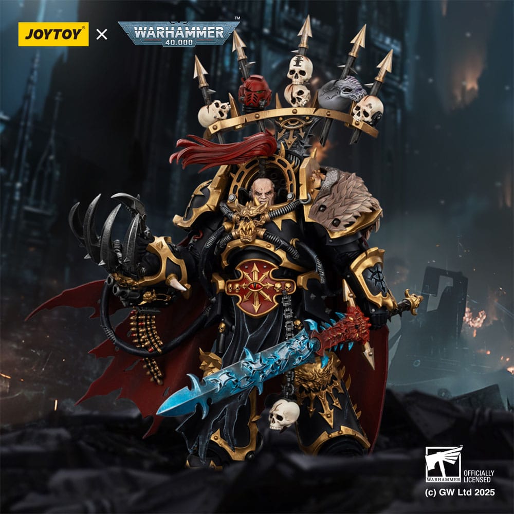 Warhammer 40,000 Action Figure  Black Legion Abaddon the Despoiler with Drach'nyen and the Talo 16 cm