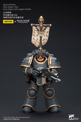 Warhammer The Horus Heresy - Action Figure 1/18 - Space Wolves Grey Slayer Pack Grey Slayer With Legion Vexilla