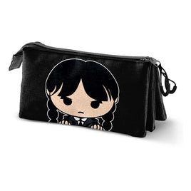 Wednesday Triple Pencil case Chibi Black