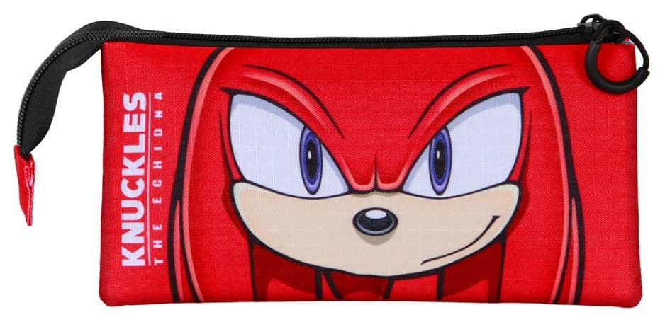 Sonic - The Hedgehog Triple Pencil case SEGA Knuckles Sight Red