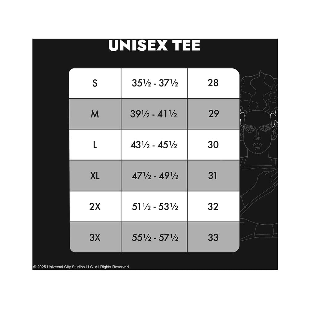 Universal Monsters by Loungefly Tee T-Shirt Unisex Bride of Frankenstein Size M