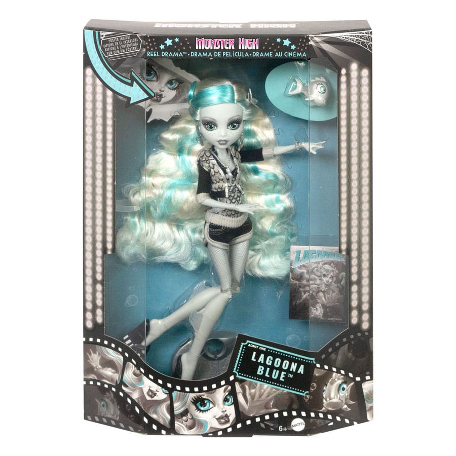 Monster High Reel Drama Doll Lagoona Blue in Black And White