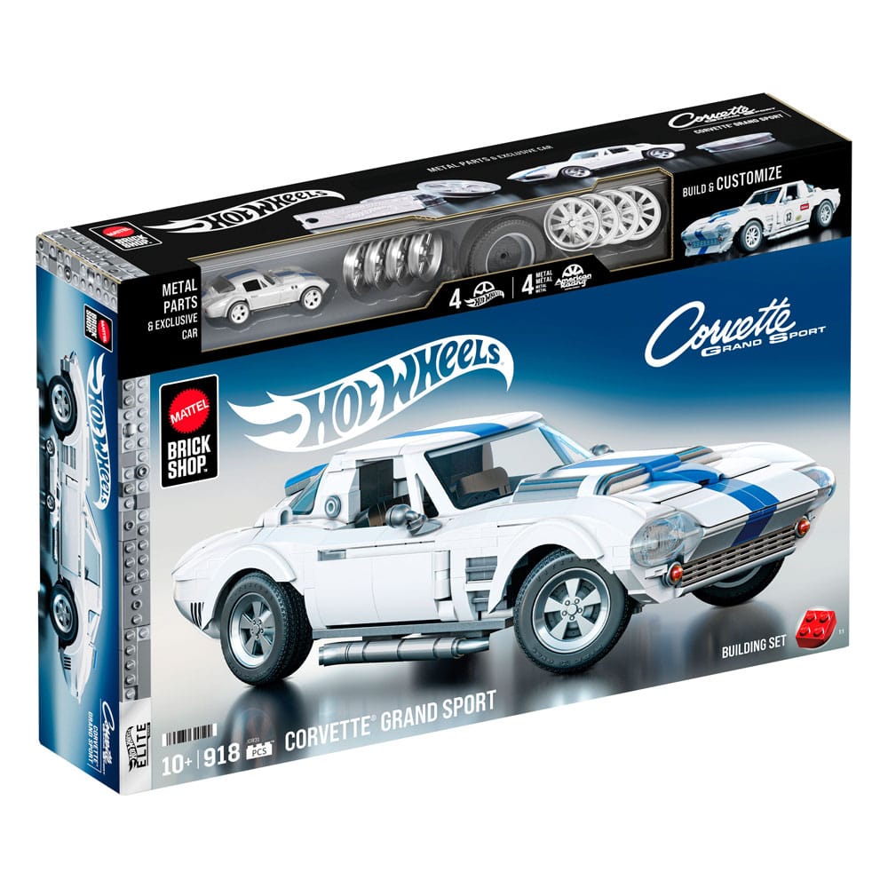 Mattel Brick Shop Hot Wheels Elite Series Building Set 1/16 Corvette Grand Sport