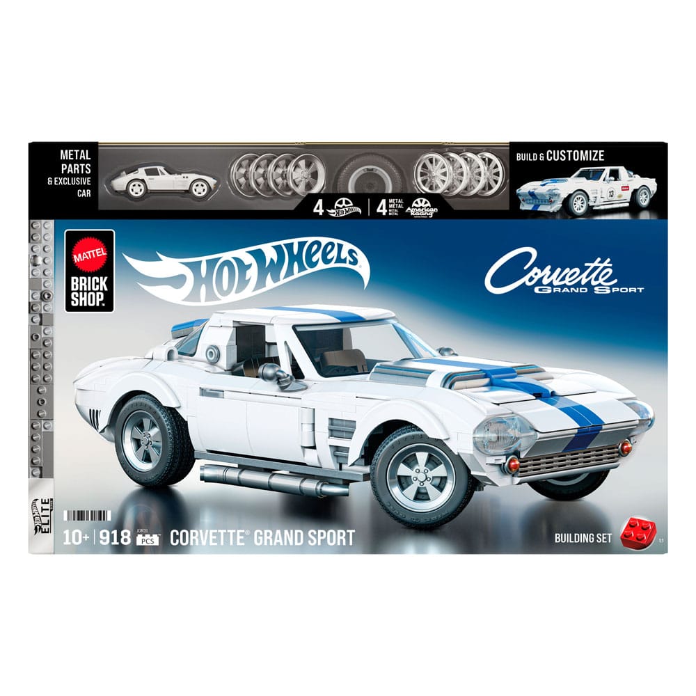 Mattel Brick Shop Hot Wheels Elite Series Building Set 1/16 Corvette Grand Sport