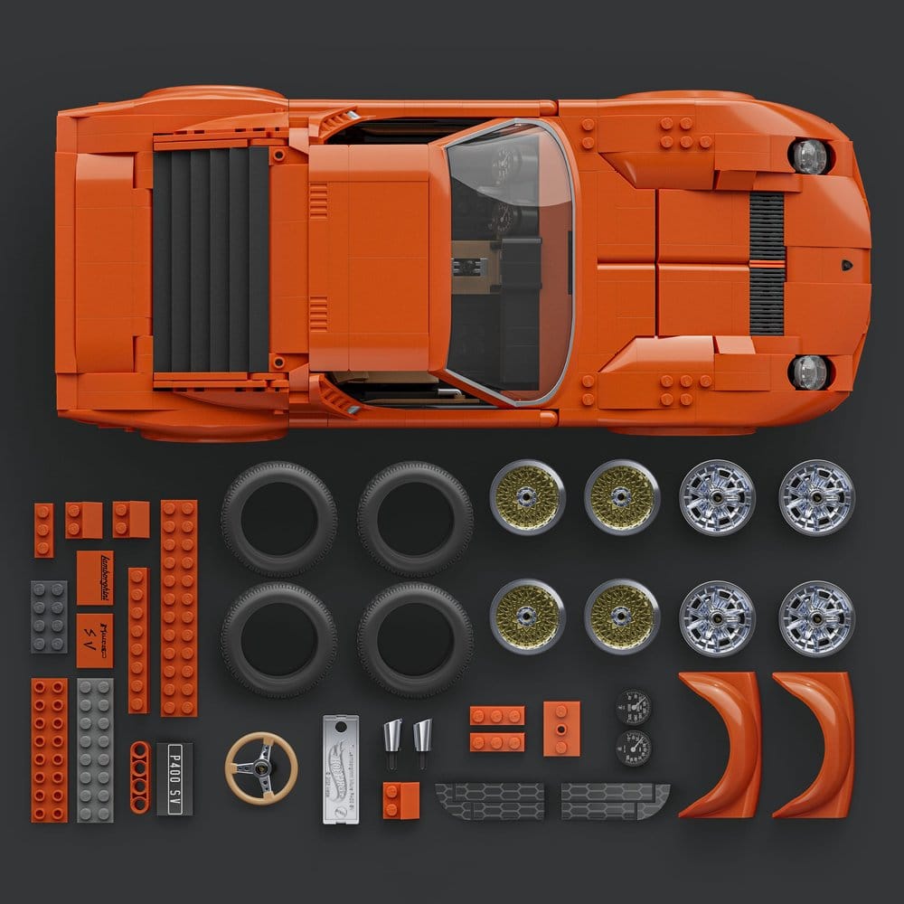 Hot Wheels Premium Mattel Brick Shop Building Set 1/12 Lamborghini Miura P400 SV