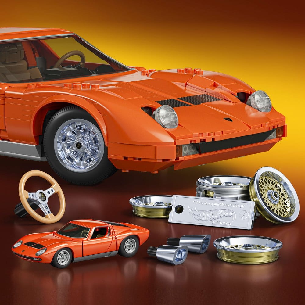 Hot Wheels Premium Mattel Brick Shop Building Set 1/12 Lamborghini Miura P400 SV
