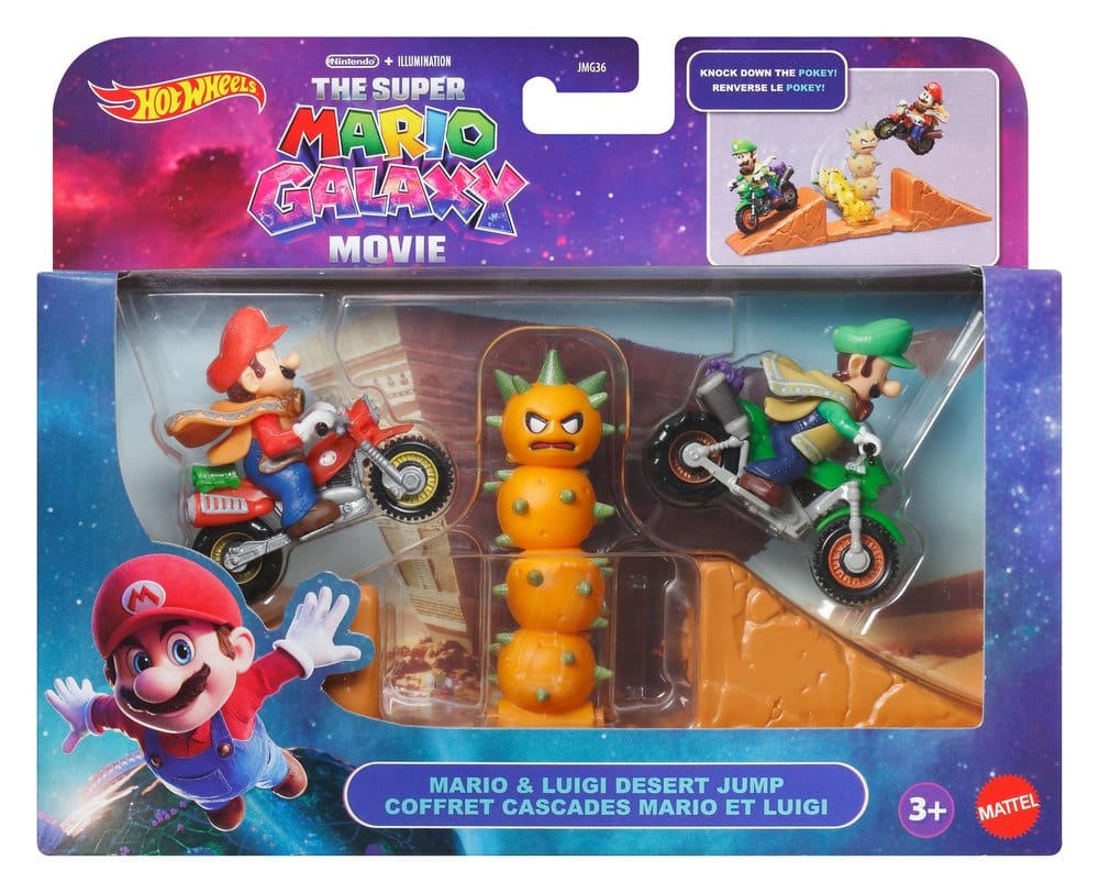 The Super Mario Galaxy Movie Hot Wheels Playset Mario & Luigi Desert Jump