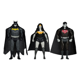 DC Comics - DC Direct Super Powers Action Figures Batman, Superman & Wonder Woman Black & White Accent Edition Gold Label