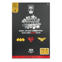 DC Comics - DC Direct Super Powers Action Figures Batman, Superman & Wonder Woman Black & White Accent Edition Gold Label