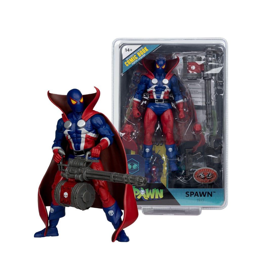 Spawn Page Punchers Action Figure Spawn 1977 Red and Blue (Chase) Red Platinum Edition 18 cm