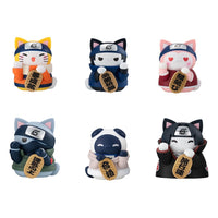 Naruto-Nyaruto! Mega Cat Project Nyaruto! Trading Figures Beckoning cat fortune one more time 7 cm Assortment (6)