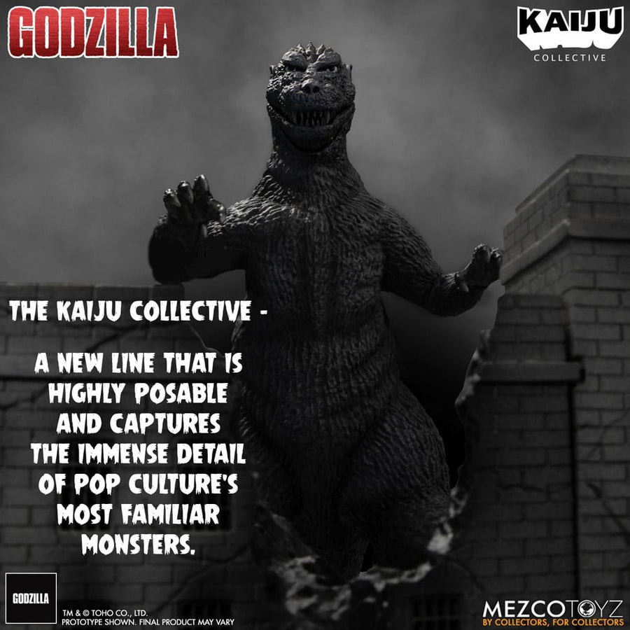 Godzilla - Godzilla (1954) Kaiju Collective Action Figure - Godzilla - Black & White Edition