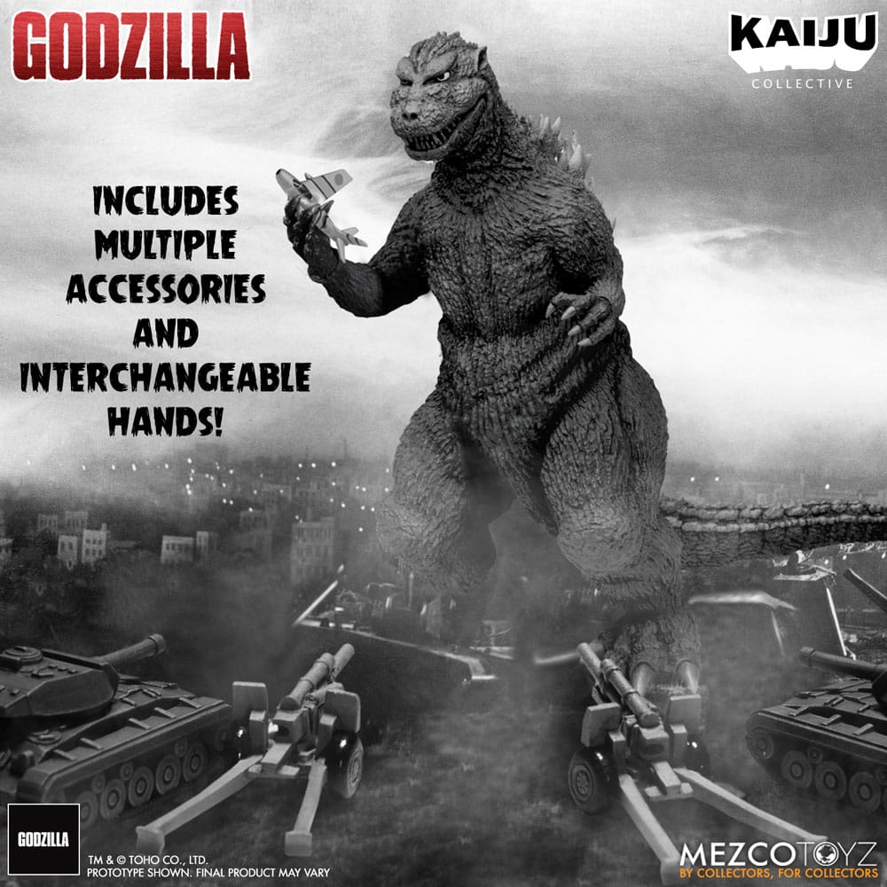 Godzilla - Godzilla (1954) Kaiju Collective Action Figure - Godzilla - Black & White Edition