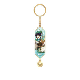 Genshin Impact Character Drawing Card Metal Keychain Venti