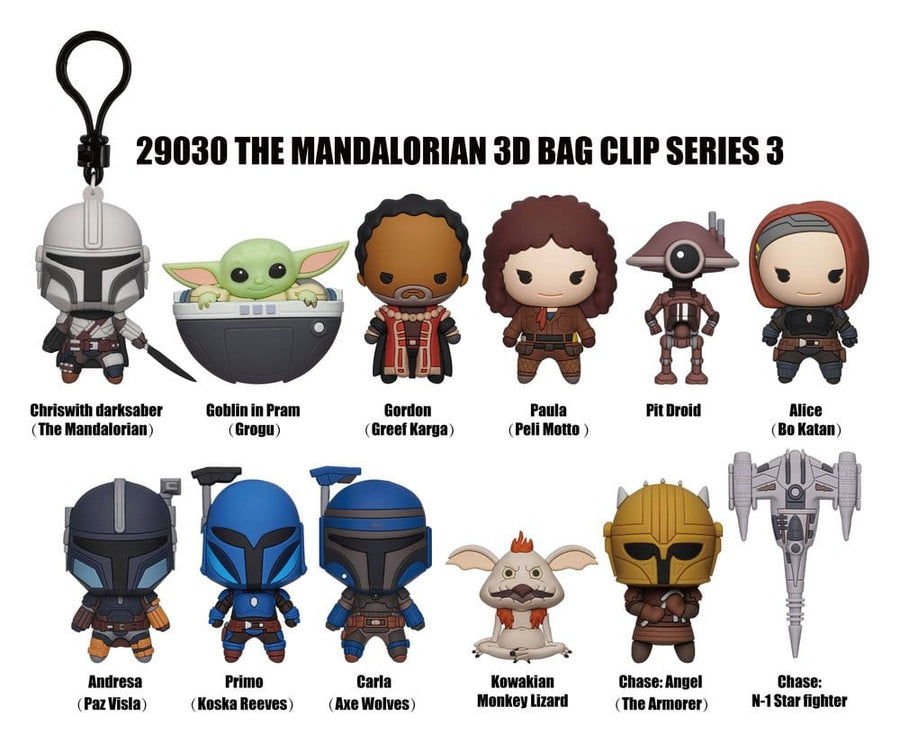 Star Wars The Mandalorian 3D PVC Bag Clips Series 3 Blind Bag Display (24)
