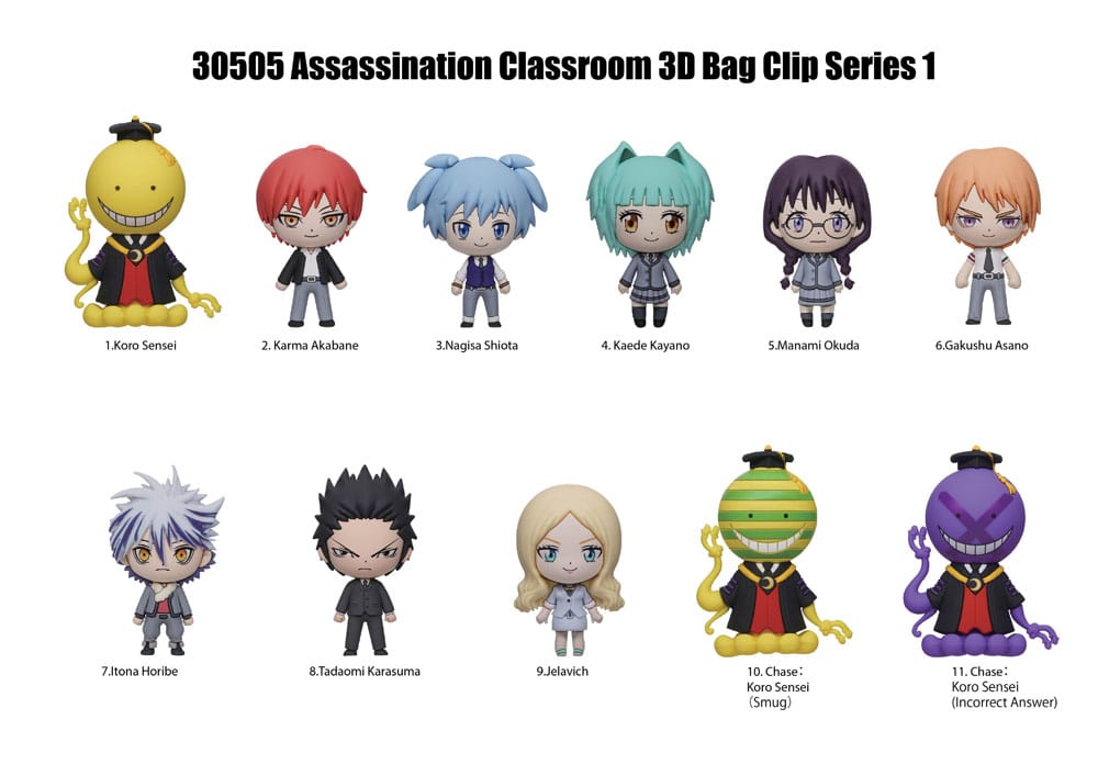 Assassination Classroom 3D Foam Bag Clips Series 1 Display (24)